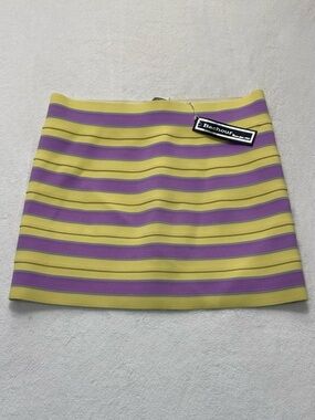 🇨🇦 Bachour Striped Bandage Mini Skirt, Lilac & Yellow, Made in Canada
